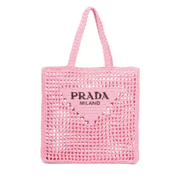 【PRADA】 RAFFIA TOTE BAG Logo Raffia Tote Bag 2022SS New - Image 2